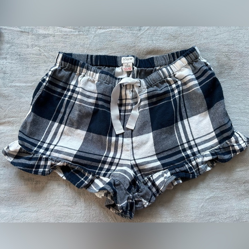 J. Crew Navy and White Plaid Flannel Pajama set - Picture 3 of 10